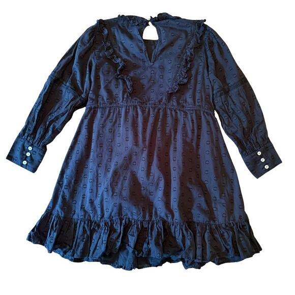 Cleobella Black Organic Cotton Ruffle Mini Dress Size Small 766F - Picture 13 of 13